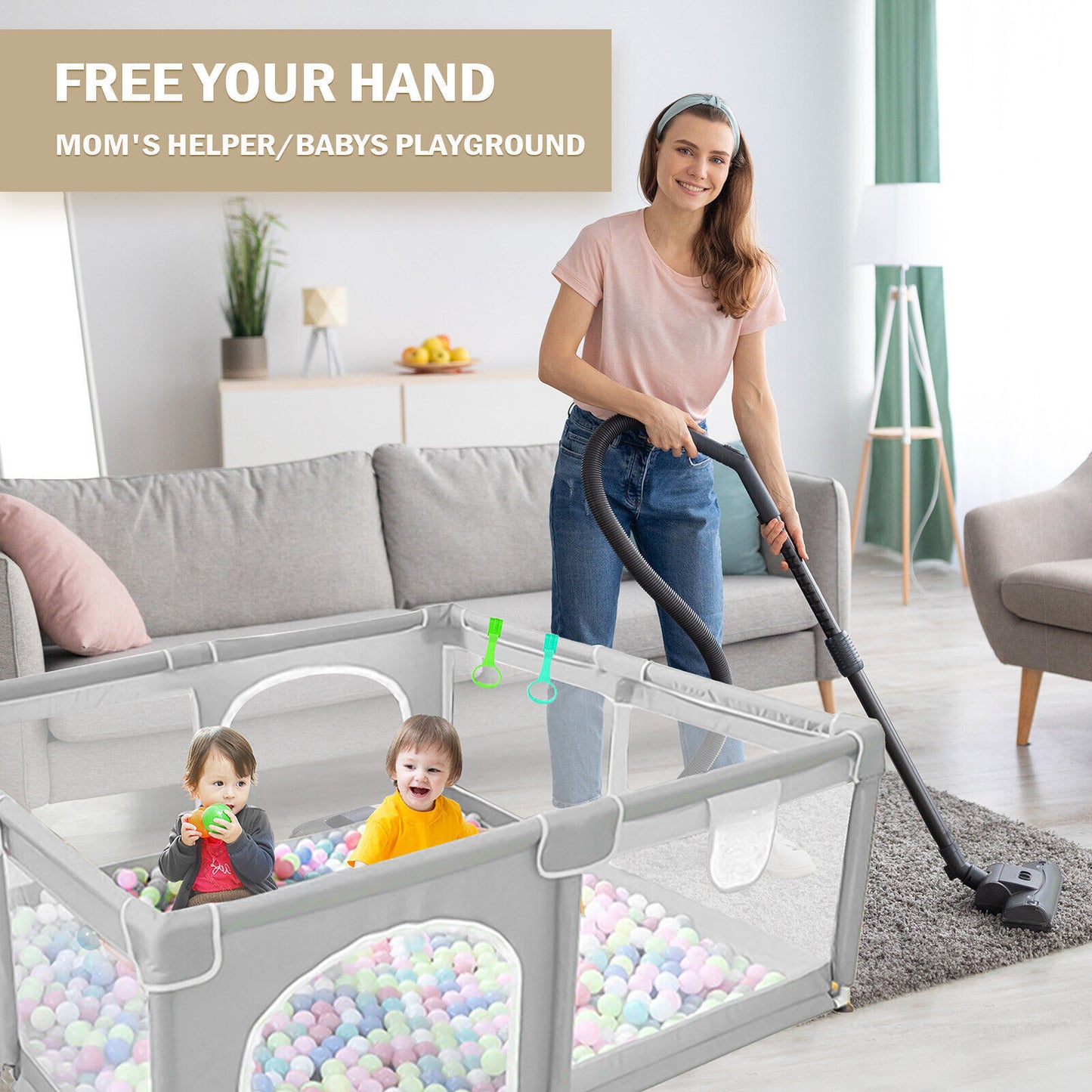 Baby Playpen With Mat for Toddlers Babies