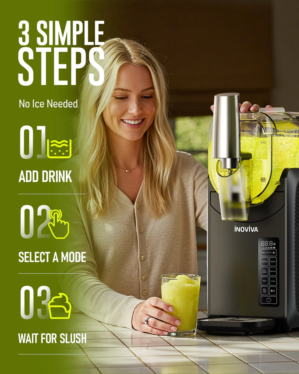 Slushie Machine, No Ice Needed,  68 Oz Frozen Drink Maker for Home with Self-Cleaning, 5 Preset Programs, Frozen Margaritas, Frappés, Milkshake, and More