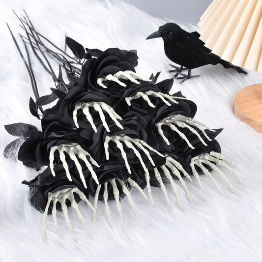 Halloween Skull Hand Rose Horror Decoration Ornaments