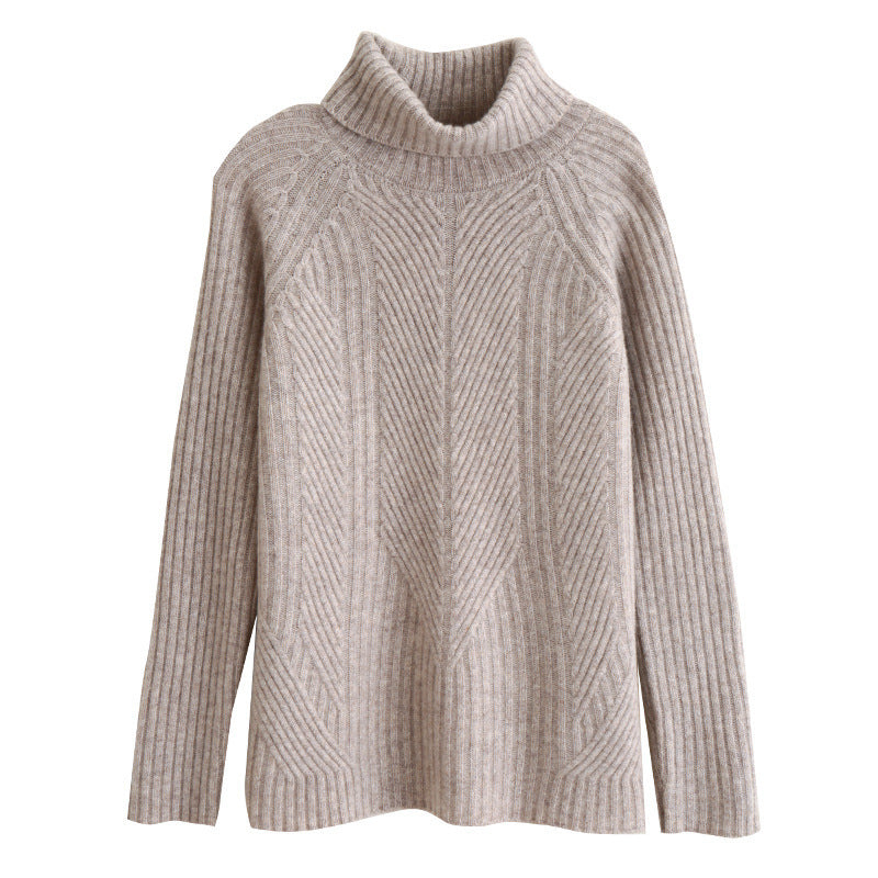 Turtleneck Wool Sweater Women's Pullover Long-sleeved Knitted Sweater