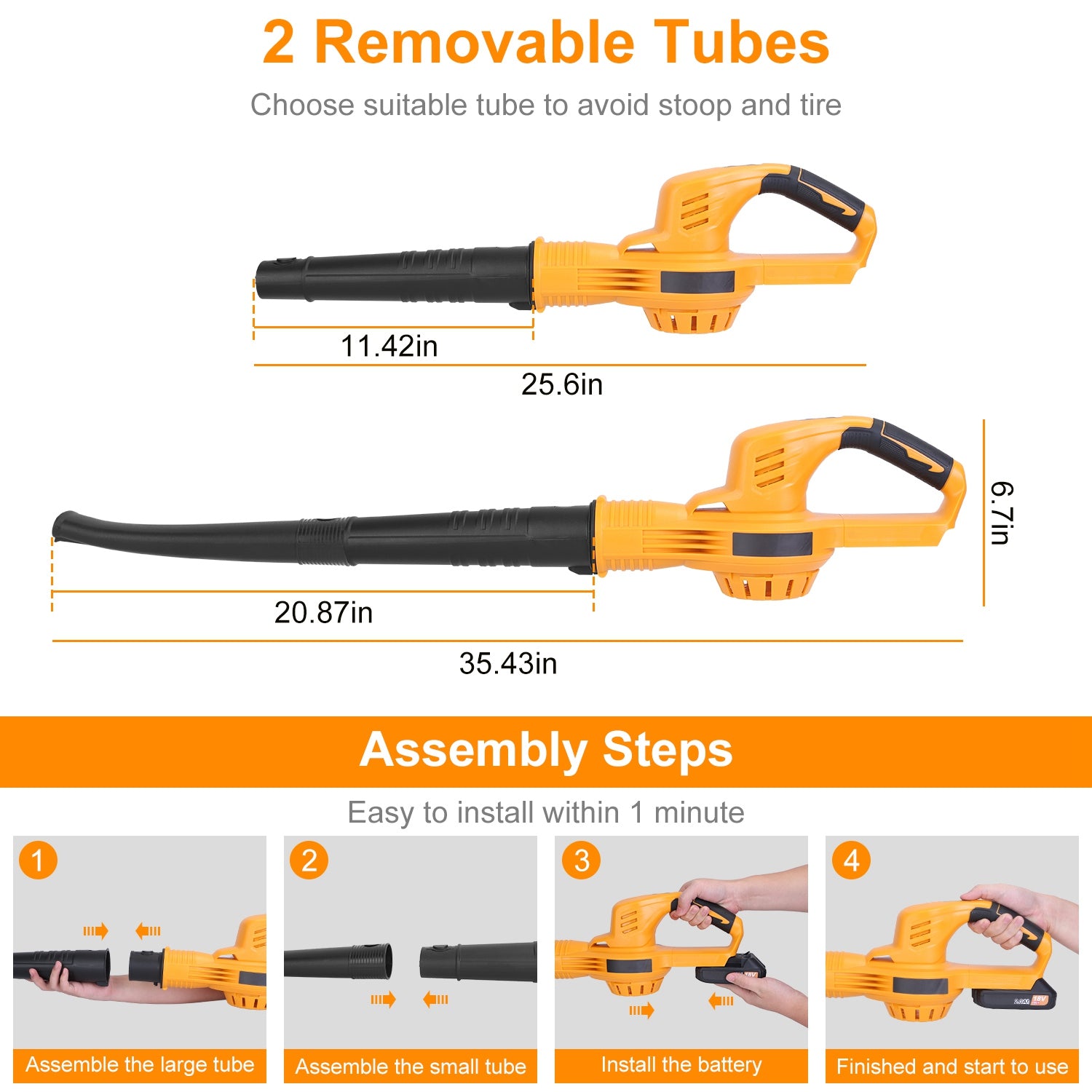 1Pc Cordless Leaf Blower Handheld Electric Battery Powered Air Blower Max 124MPH 300CFM With 2 Adjustable Speeds 2Pcs 18V 2000mA Battery And Charger For Yard Patio