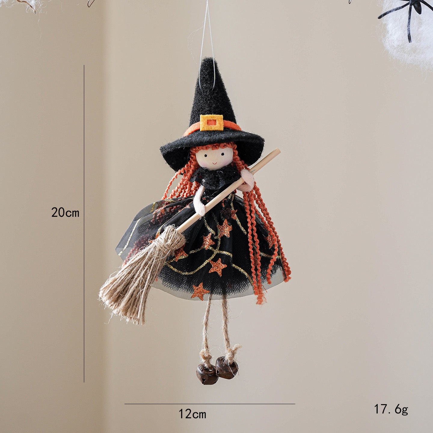 Halloween Mesh Broom Girl Angel Christmas Tree Pendant