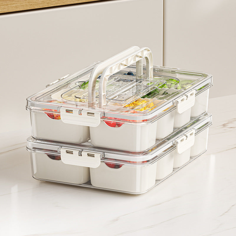 8 Grids Divided Serving Tray Fruits Snack Box Organizer