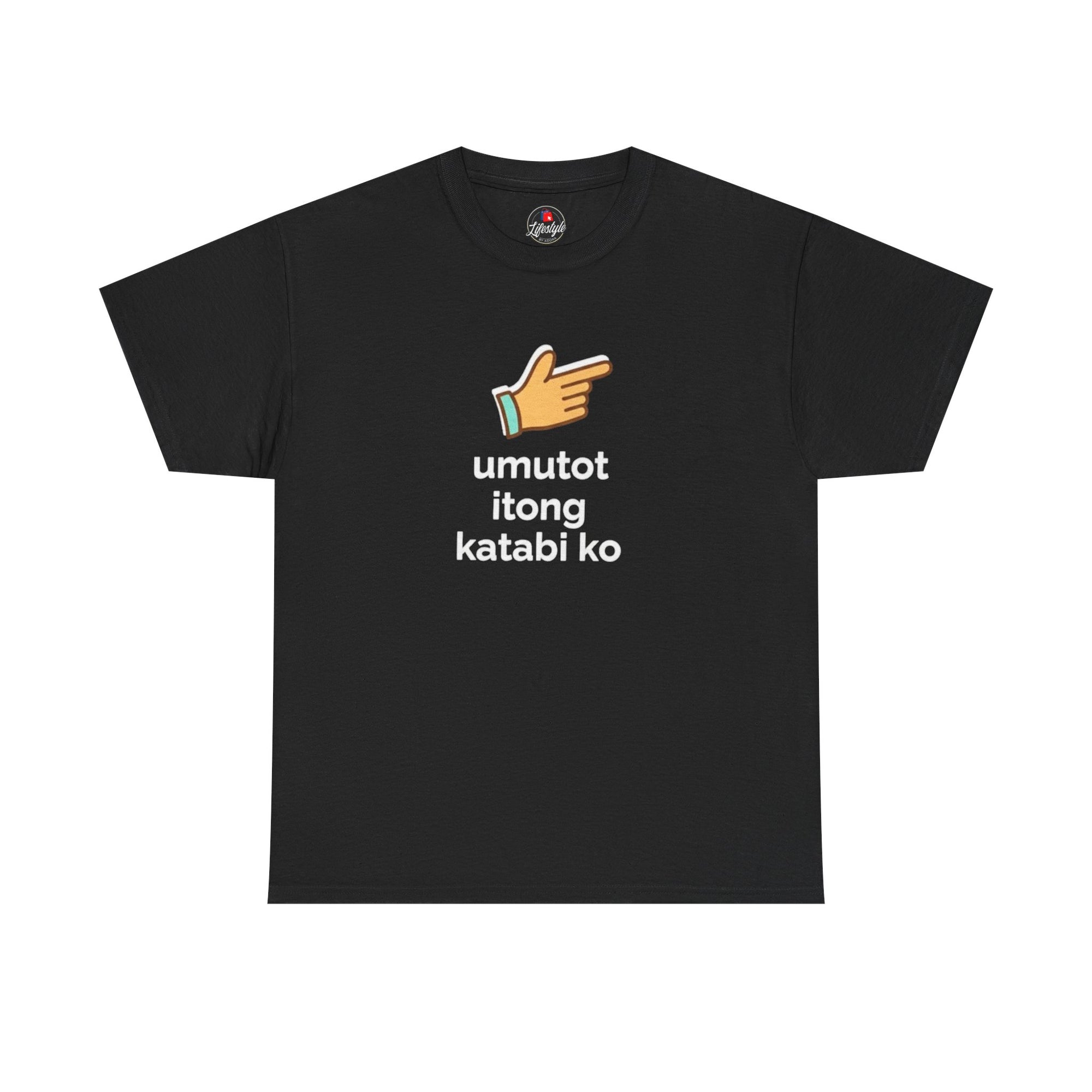T-Shirt “Umutot Itong Katabi Ko” Pointing Hand Graphic – Filipino Funny Quote Tee