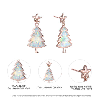 Christmas tree pentagram earrings