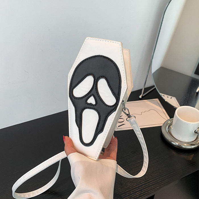 Halloween Coffin-shape Gothic Ghost Shoulder Bag Spider Web Messenger Crossbody Bag Kids Personality Phone Bag For Women