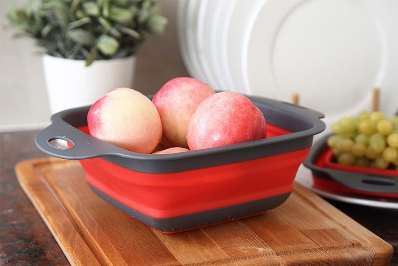Square Folding Drain Fruit Basket