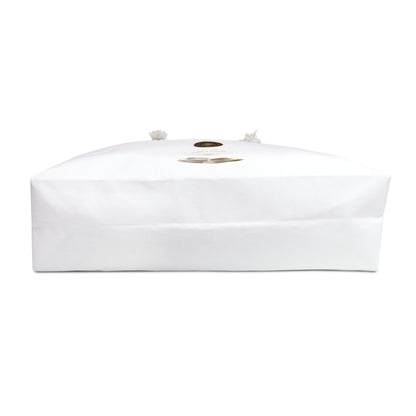 Coffee Lover Weekender Bag — White Tote with Espresso Cup Design