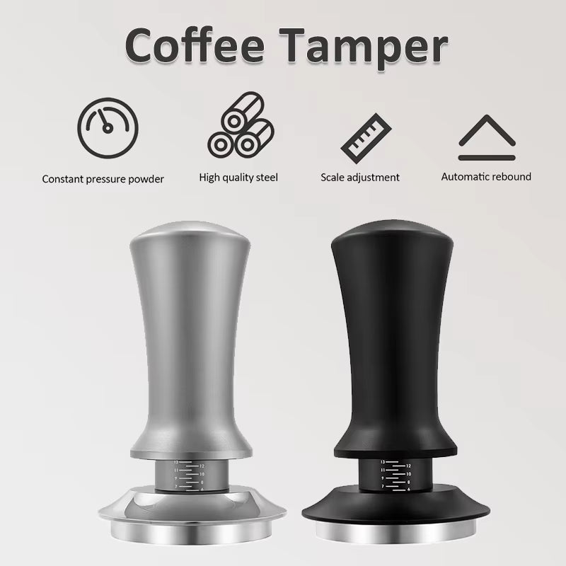 Coffee Tamper 51/53/58Mm Adjustable Constant Pressure Stainless Steel Coffee Powder Hammer with Scale Espresso Maker Accessories