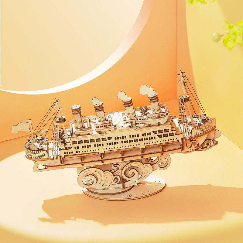 Wooden Puzzle Games Boat & Ship Model Toys For Children