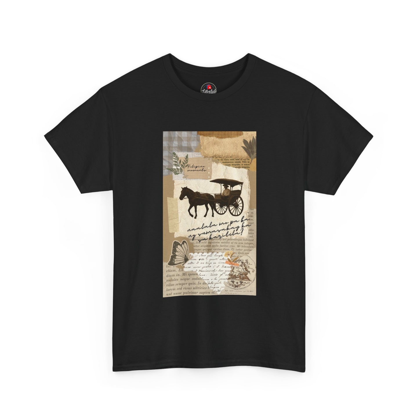 Vintage Horse & Buggy T‑Shirt — Rustic Americana Collage Tee
