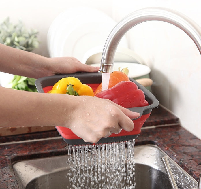 Square Folding Drain Fruit Basket