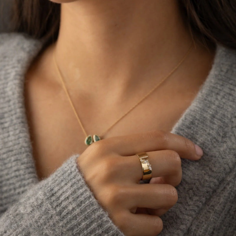 Women's Fashion Exquisite Style With Shining Zircon Ring