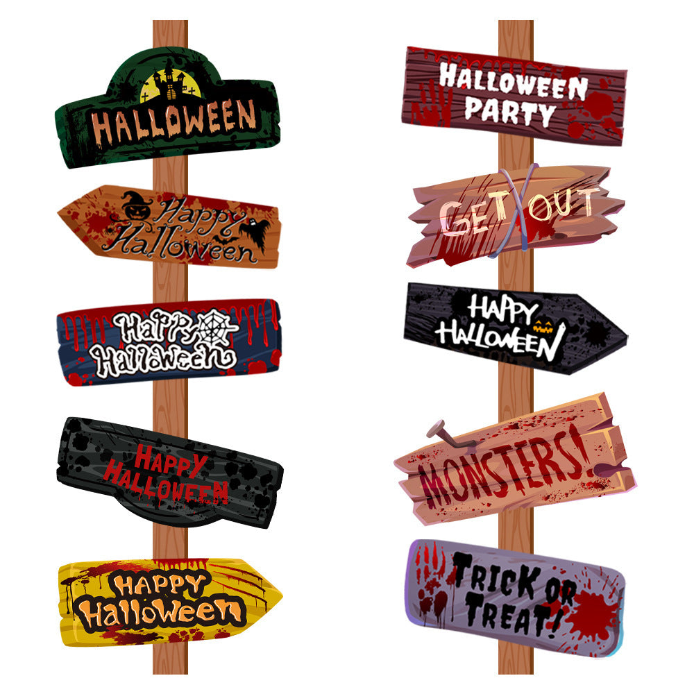 Creative Printing Halloween Decoration Props Paper Signs