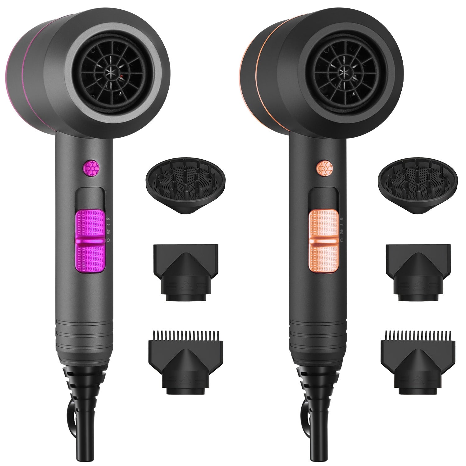 1Pc 1800W Hair Dryer Portable Compact Hair Blow Dryer With Cool Warm Hot Wind With Diffuser Concentrator Comb Nozzle ALCI Plug Overheat Protection For Women Man Straight Curly Hair