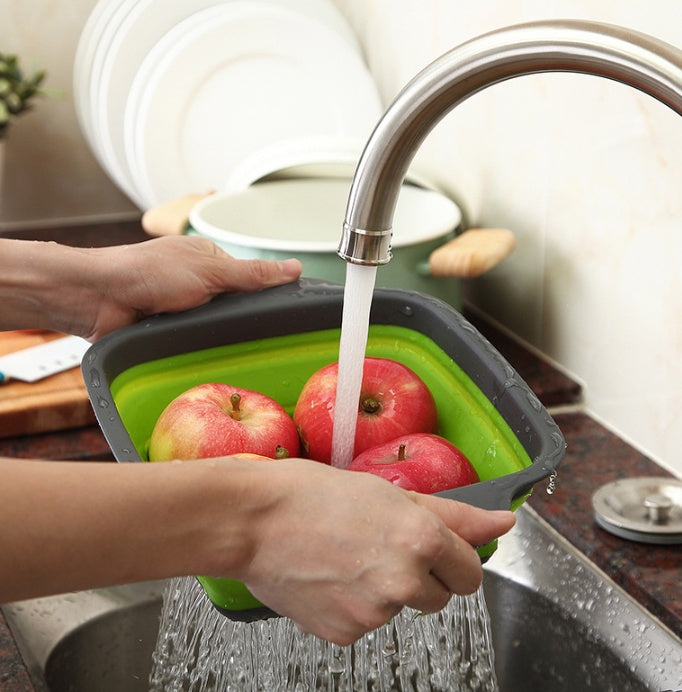 Square Folding Drain Fruit Basket