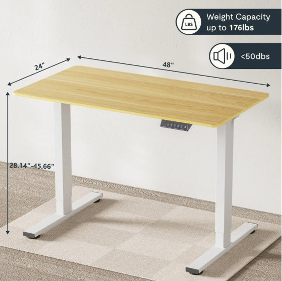 Electric Standing Desk Whole Piece Adjustable Height Desk Home Office Computer Workstation Sit Stand Up Desk