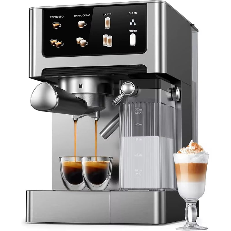 Espresso and Cappuccino Machine - 20 Bar Dual Boiler Latte Machines with Automatic Milk Frother - 3 in 1 Coffee Maker Wi
