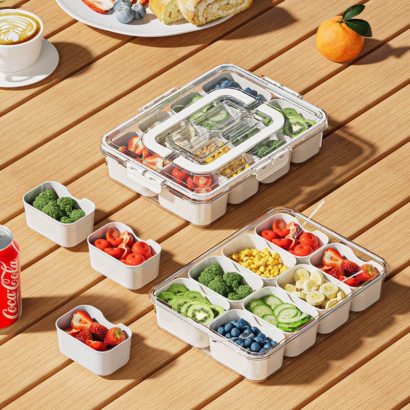 8 Grids Divided Serving Tray Fruits Snack Box Organizer