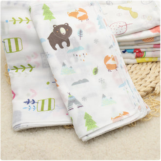 35x35 High Density Double Layer Cartoon Cotton Gauze Square Towel