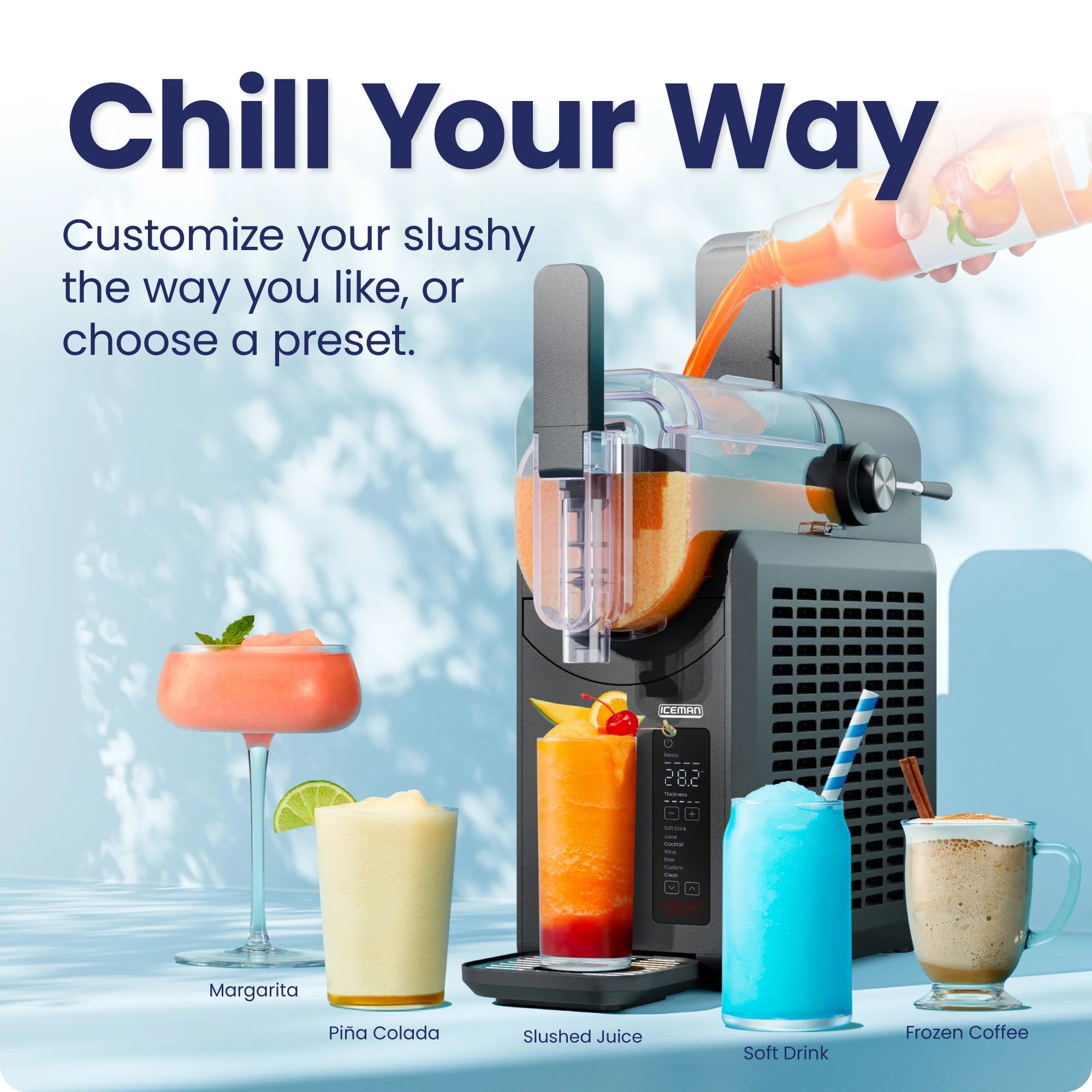 by Chefman Slush-Ease 68 Oz. Slushy Maker with Customizable Thickness - Black