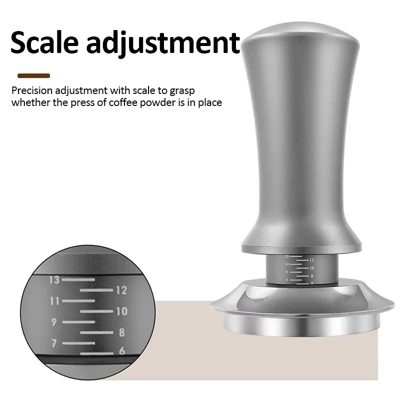 Coffee Tamper 51/53/58Mm Adjustable Constant Pressure Stainless Steel Coffee Powder Hammer with Scale Espresso Maker Accessories