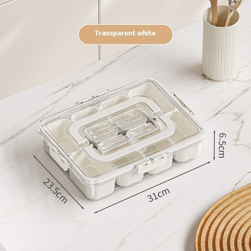 8 Grids Divided Serving Tray Fruits Snack Box Organizer