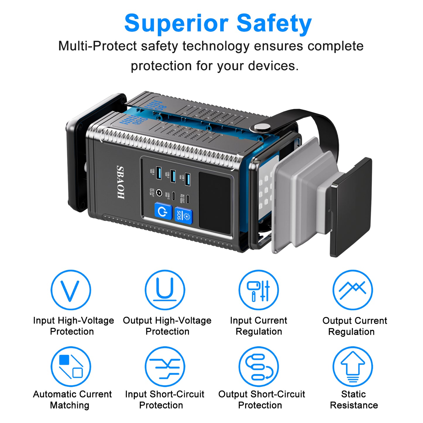 Power Station 296Wh Lithium Energy Storage Power Supply 80000mAh Portable Rechargeable Battery Outdoor Energy Storage Power Supply