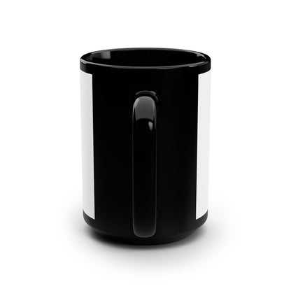 15oz Black Coffee Mug — 'Start with a Coffee' Ceramic Tea Cup Gift