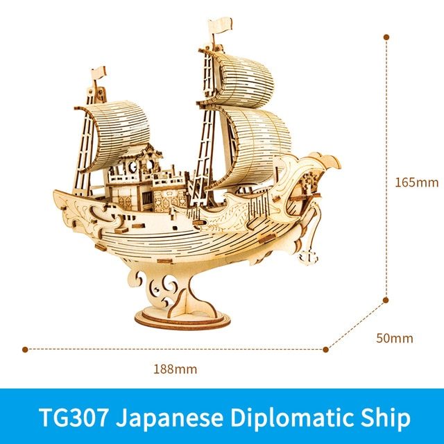Wooden Puzzle Games Boat & Ship Model Toys For Children