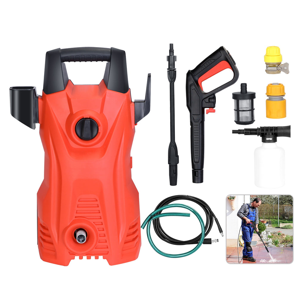 1Pc Electric High Pressure Washer 1740PSI  Powerful Car Washer Pressure Cleaner With Adjustable Spray
 Nozzle Soap Dispenser IPX5 Waterproof For Patio Garden Driveway