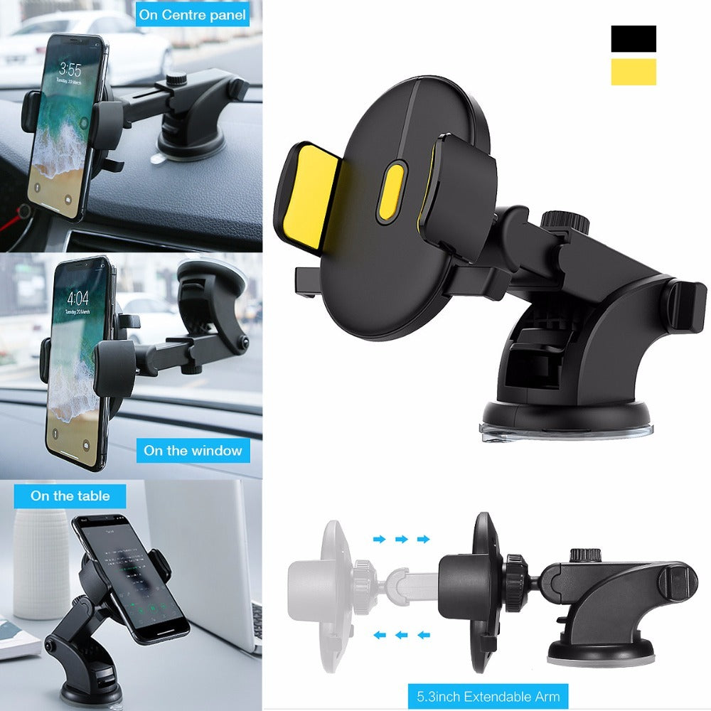 Long Rod Telescopic Car Phone Holder Suction Cup Type