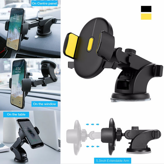 Long Rod Telescopic Car Phone Holder Suction Cup Type