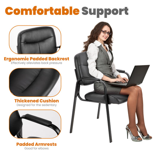 Leather Conference Room Chairs With Padded Arms,eception Chairs,Office Guest Chairs
