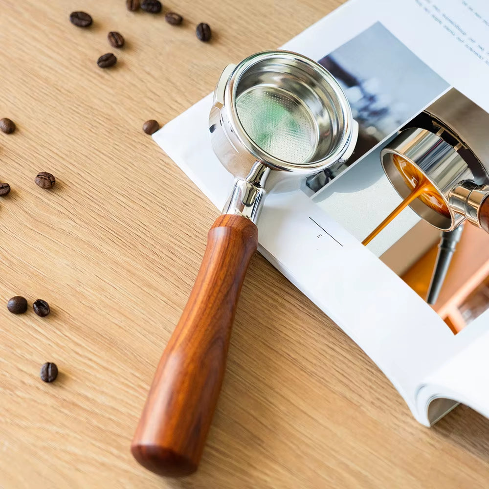 Universal 58MM Coffee Machine Handle Stainless Steel Coffee Machine Handle Bottomless Filter Portafilter Espresso Coffee Tool