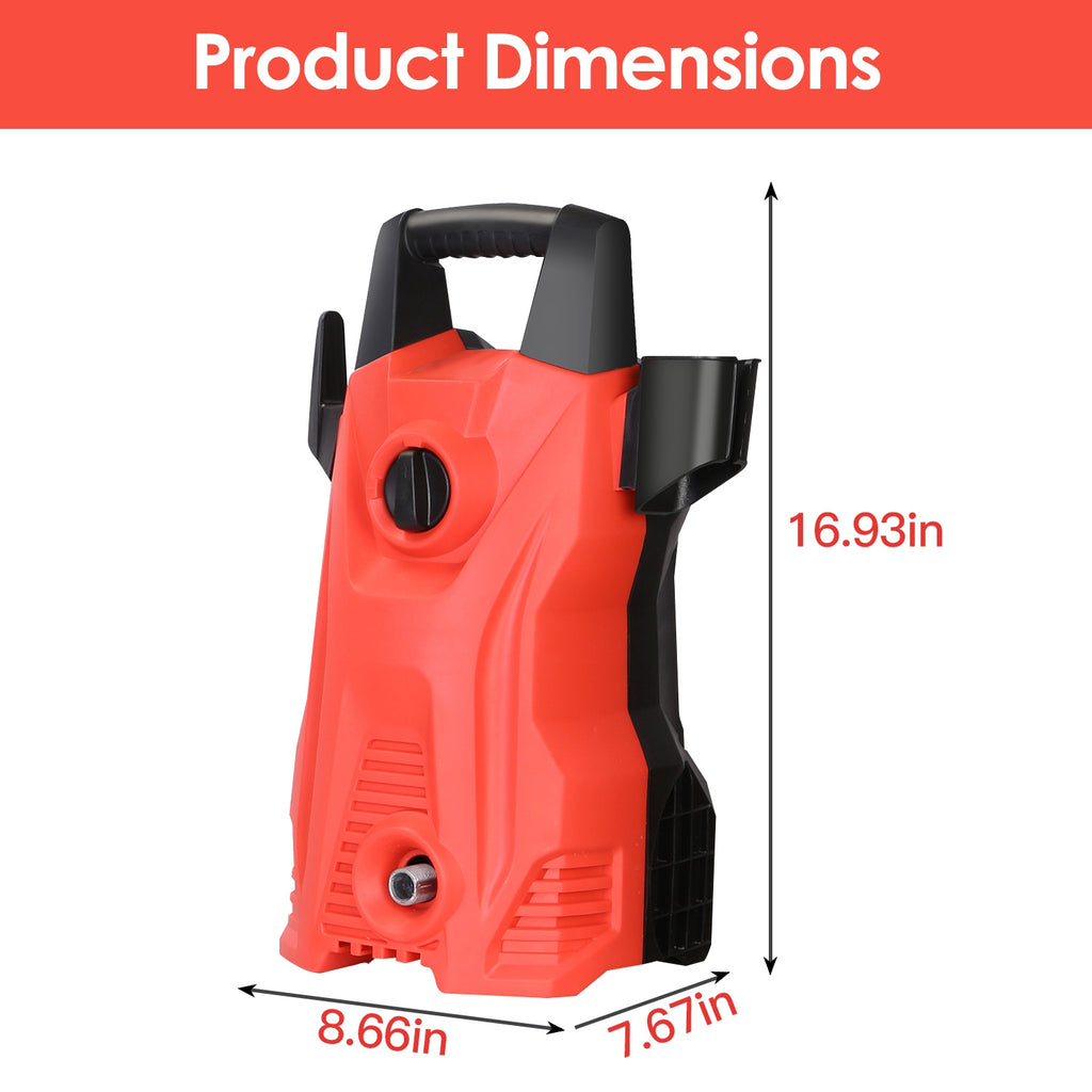 1Pc Electric High Pressure Washer 1740PSI  Powerful Car Washer Pressure Cleaner With Adjustable Spray
 Nozzle Soap Dispenser IPX5 Waterproof For Patio Garden Driveway