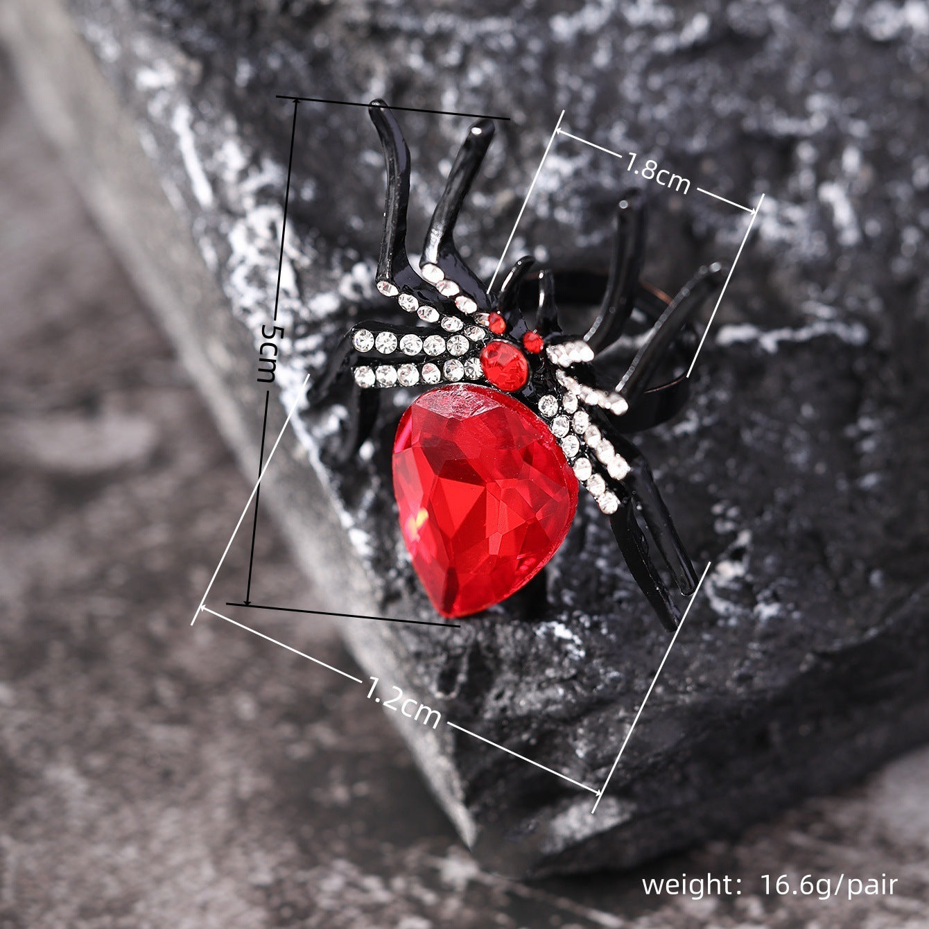 Halloween Spider Ring With Rhinestone Ins Personality Fashion