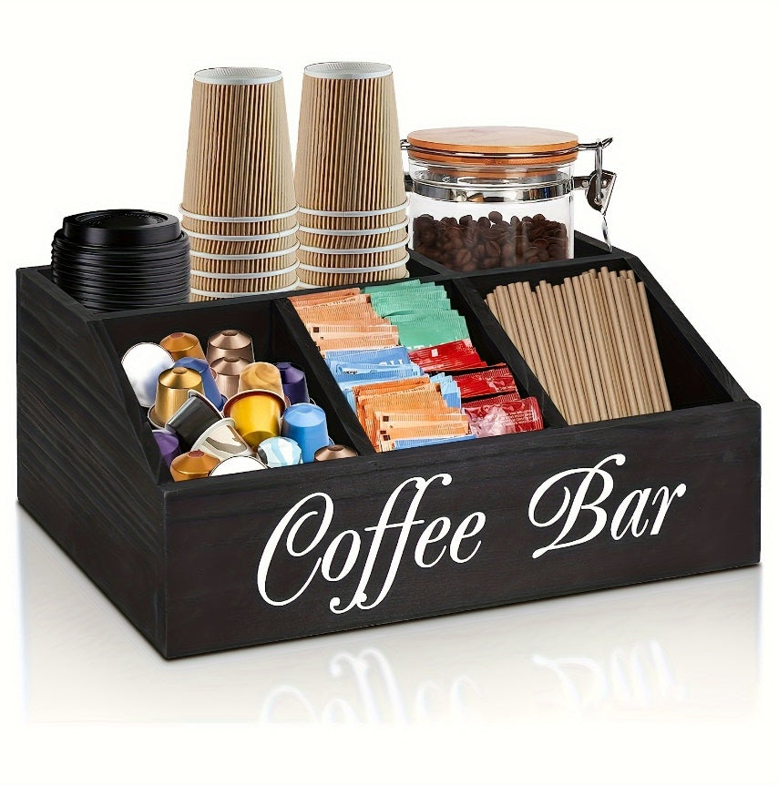 Durable Wooden Divider Coffee Capsule Organizer, Suitable For Coffee Shops, Kitchens, And Offices, Coffee Bar Accessories, Kitchen Accessories.