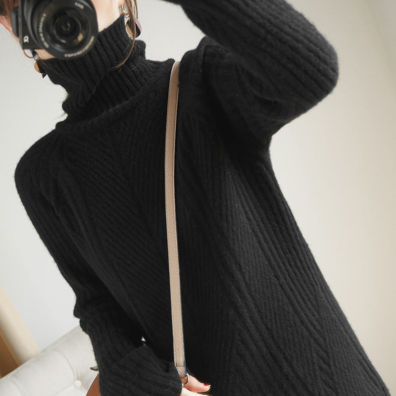 Turtleneck Wool Sweater Women's Pullover Long-sleeved Knitted Sweater