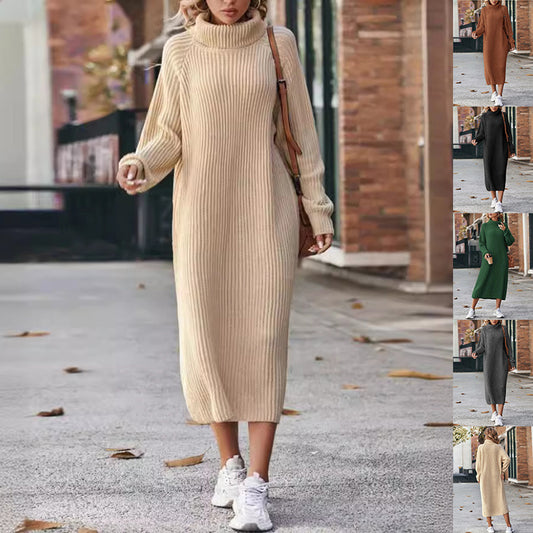 Solid Loose Pullover Long Dresses For Women Clothing