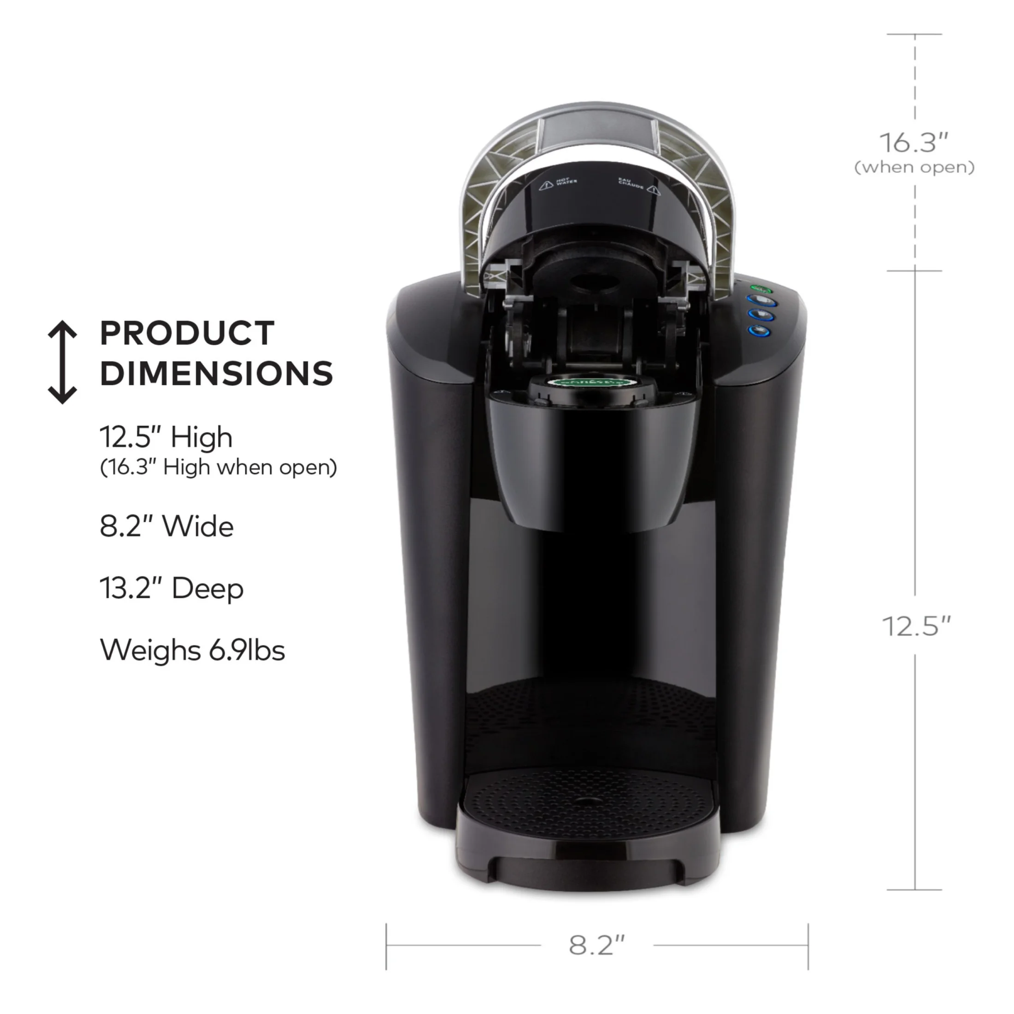 K-Compact Black Single-Serve K-Cup Pod Coffee Maker