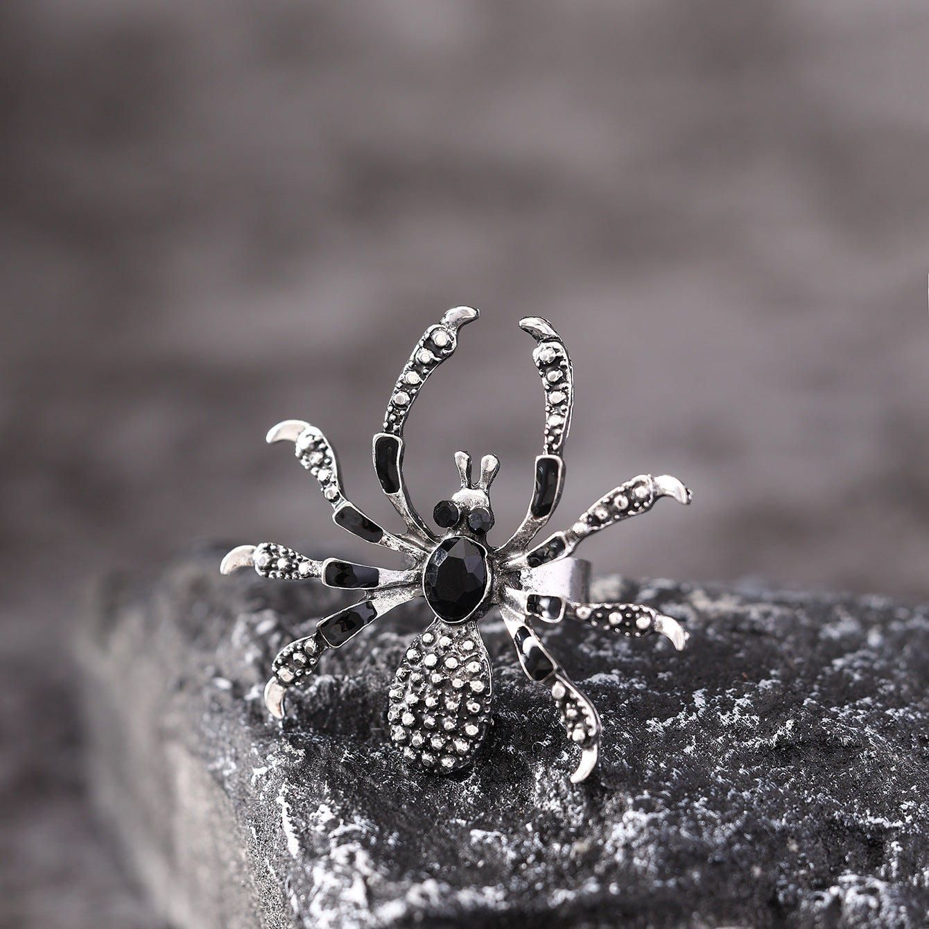 Halloween Spider Ring With Rhinestone Ins Personality Fashion