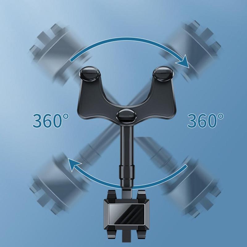 Multifunctional 360 Rearview Mirror Phone Holder For Car