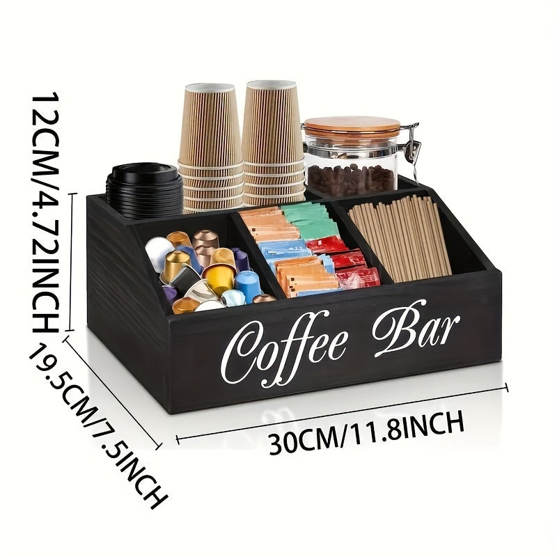 Durable Wooden Divider Coffee Capsule Organizer, Suitable For Coffee Shops, Kitchens, And Offices, Coffee Bar Accessories, Kitchen Accessories.