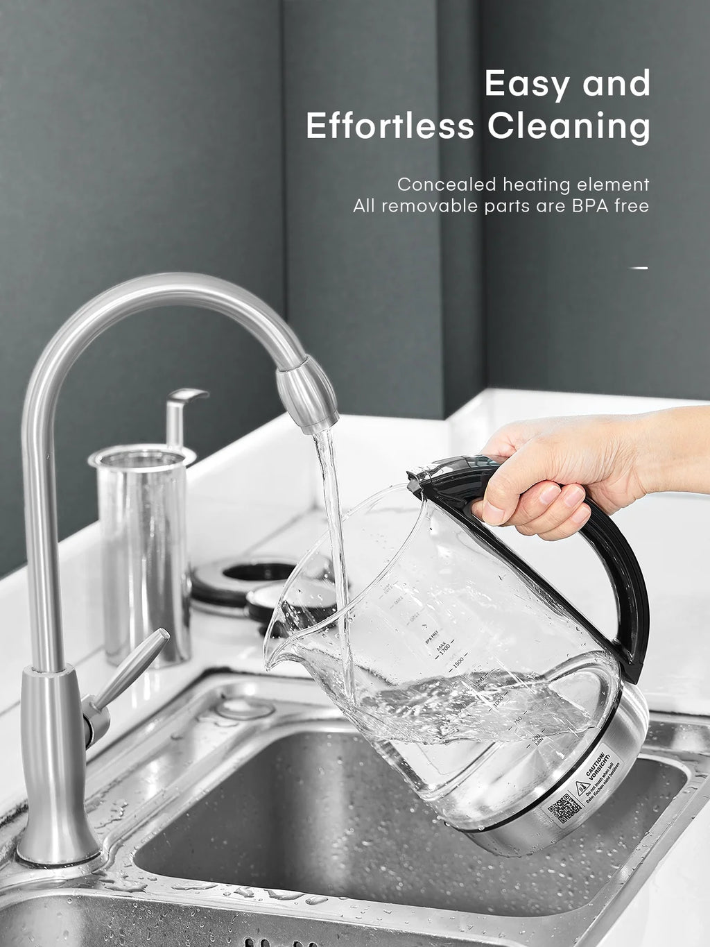 Electric Tea Kettle, Electric Kettle Temperature Control with 9 Presets, 2Hr Keep Warm, Removable Tea Infuser,Silver Stainless Steel Glass Boiler, BPA Free, 1.7L