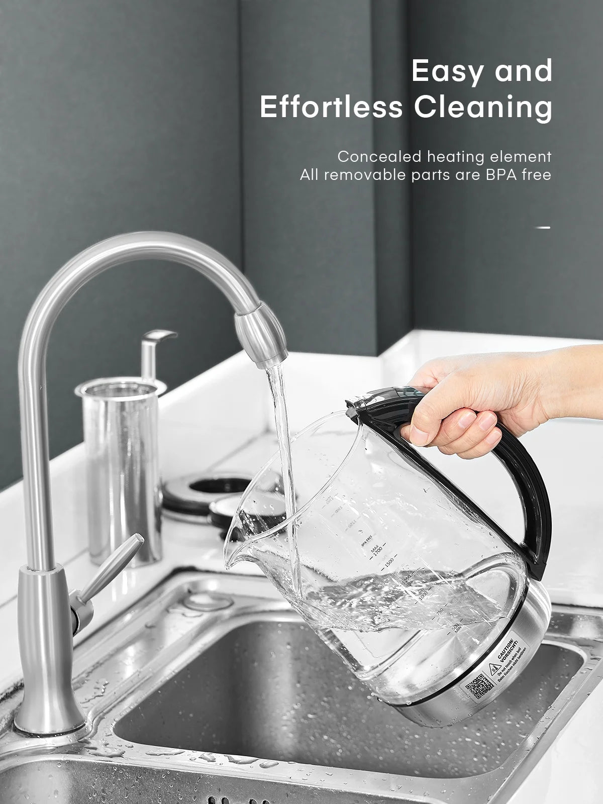 Electric Tea Kettle, Electric Kettle Temperature Control with 9 Presets, 2Hr Keep Warm, Removable Tea Infuser,Silver Stainless Steel Glass Boiler, BPA Free, 1.7L