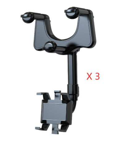 Multifunctional 360 Rearview Mirror Phone Holder For Car