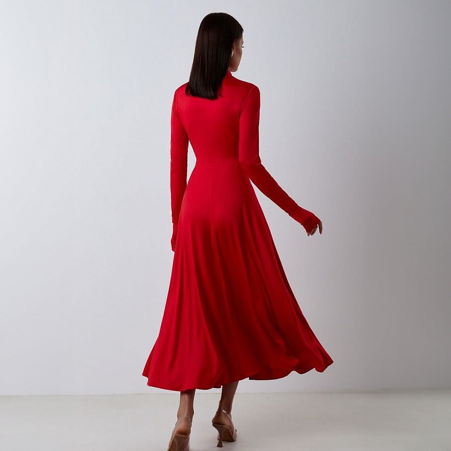 Women's Long Sleeve Turtleneck Fishtail Dress