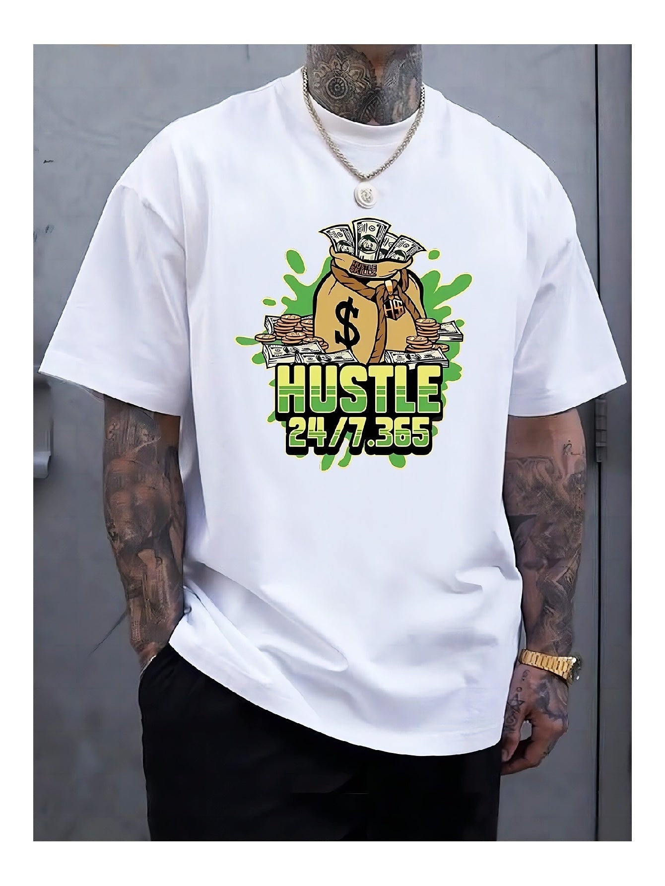 Trendy Print  White Tshirt for  Men  Casual Summer Fashion