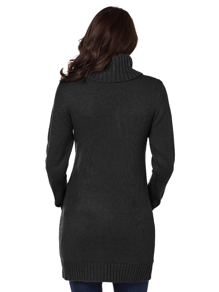 Solid Color Long-sleeved Turtleneck Knitted Sweater